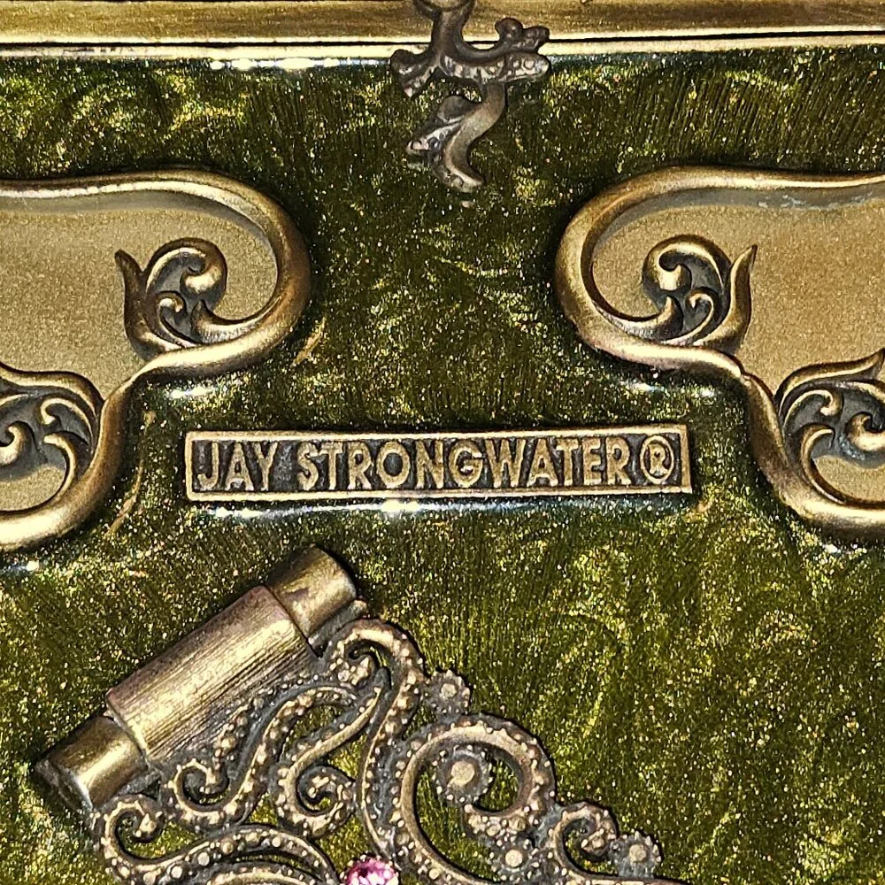 RARE WOW JAY STRONGWATER ARGYLE PLAID PINK DARJEELING PAVE CRYSTAL ENAMEL FRAME